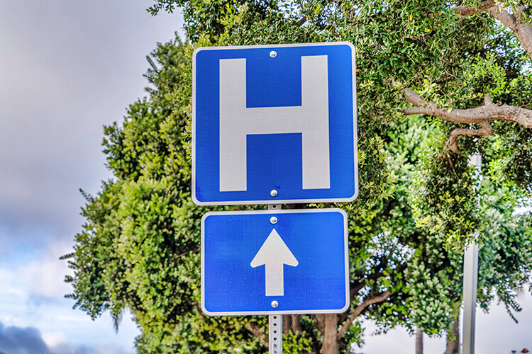 Hospital Road Sign - Respect My Stuff Hospital Discharge Service